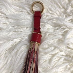 Burberry leather fringe key chain,